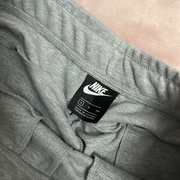 Nike Men’s Gray Grey Mélange Cotton-Blend Jersey Drawstring Shorts Size Small - Picture 5 of 8